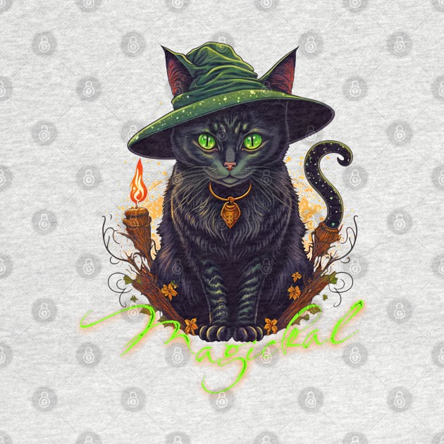 Green Witch Cat by The Sherwood Forester